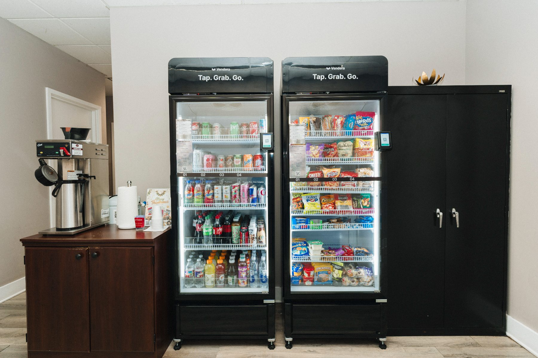 Vendera coolers installed in a breakroom