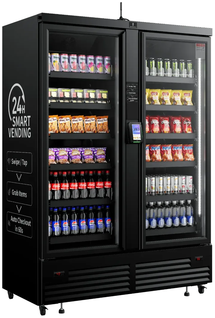 HAHA 1200 Ultra Dual Temp AI smart cooler, double door, fully stocked