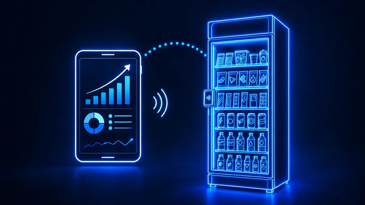 Phone sales dashboard connected to an AI smart cooler